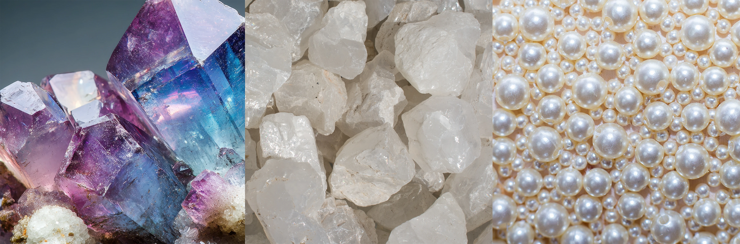 june birthstone jewellery - pearl, alexandrite, and moonstone