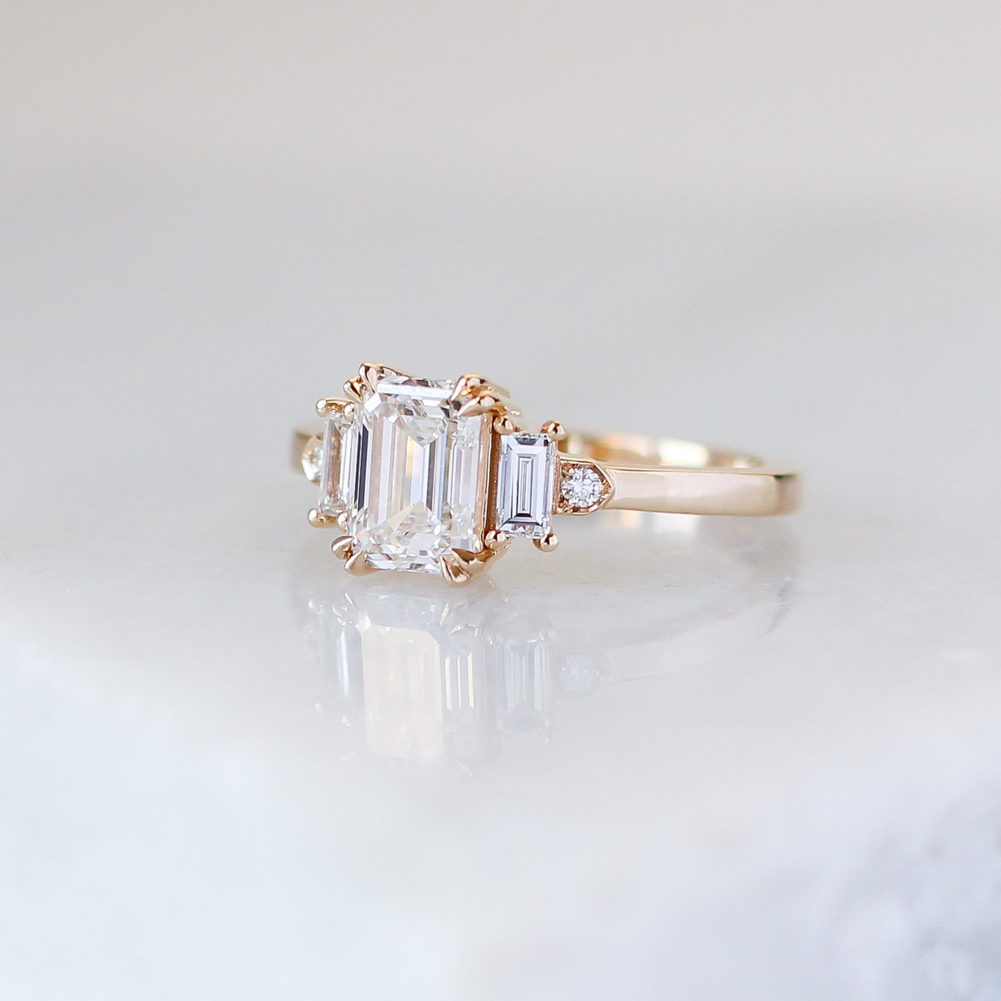 Misceo - Emerald-Cut Lab Diamond Ring