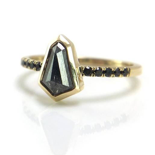 Kite Salt & Pepper Diamond Ring