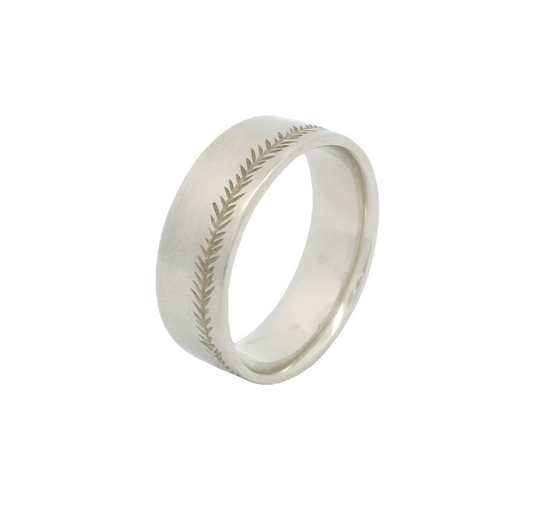Wheat Pattern Engraved Wedding Band