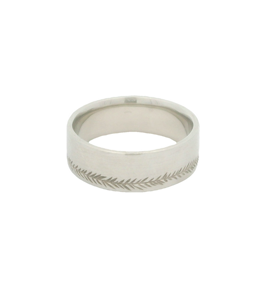 Wheat Pattern Engraved Wedding Band