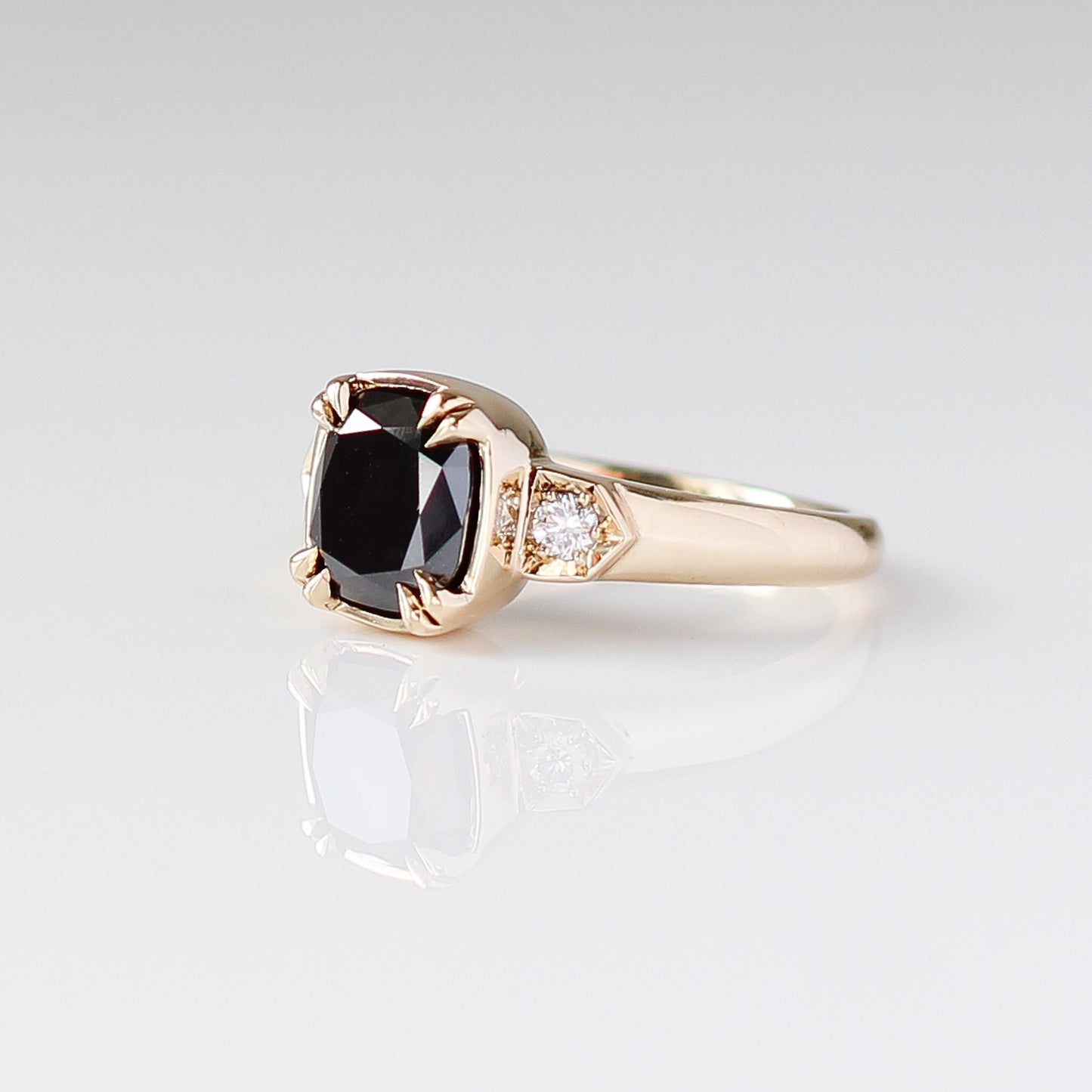 Nebula - Black Diamond Cushion Ring