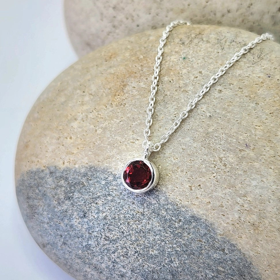 Garnet January Birthstone Necklace