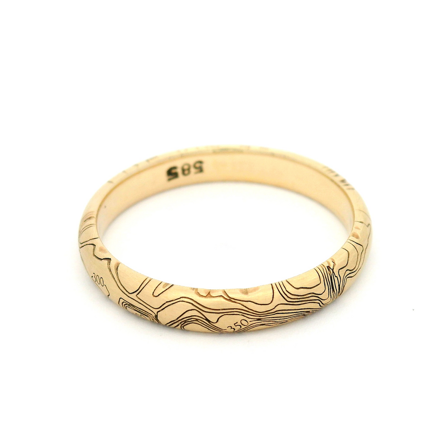 14k Yellow 3mm Wide Engraved Elevation Band
