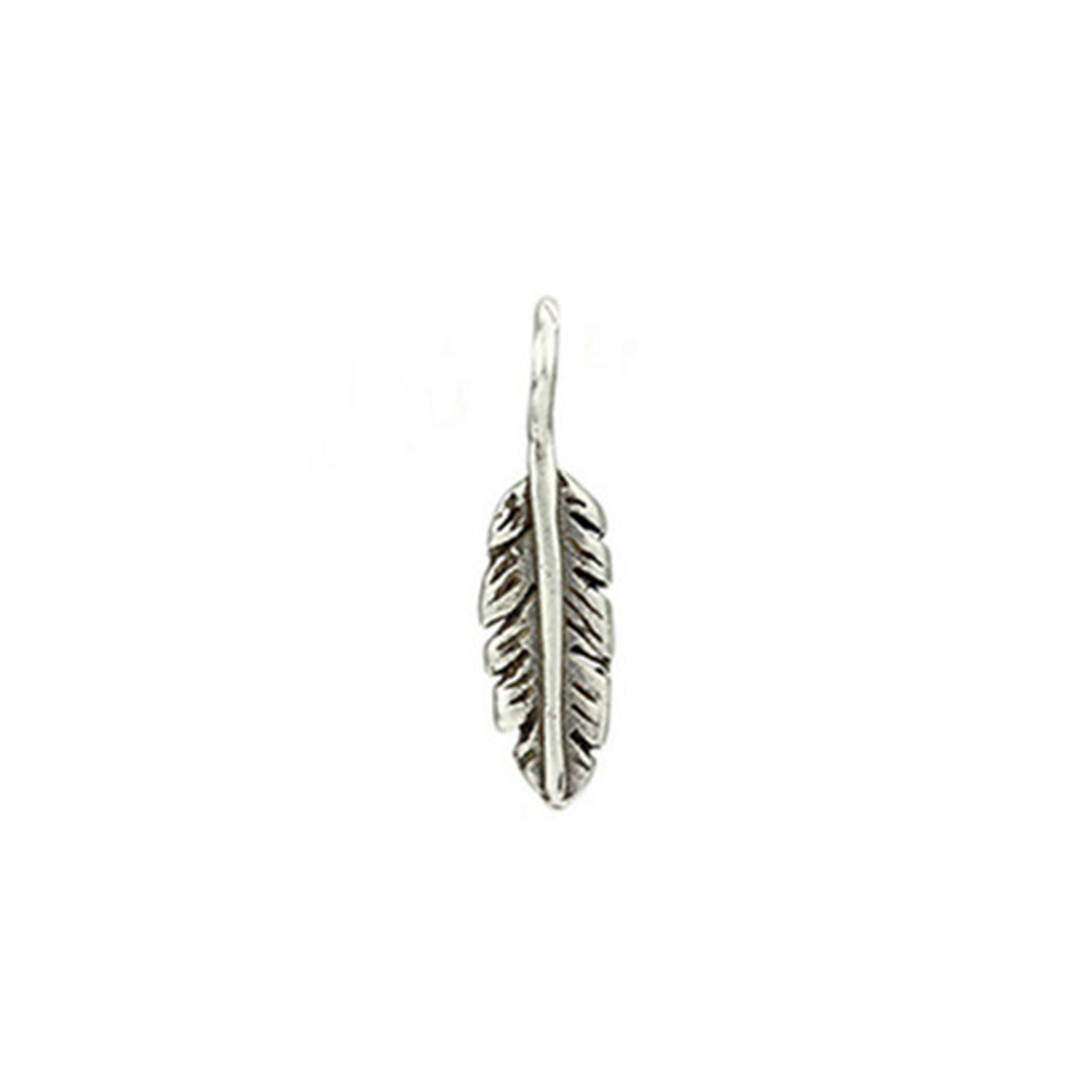 Tiny Silver Feather Charm