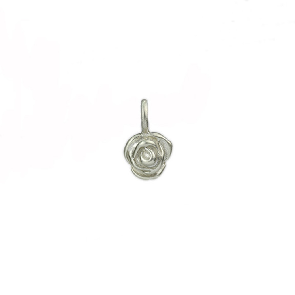Tiny Silver Rose Charm