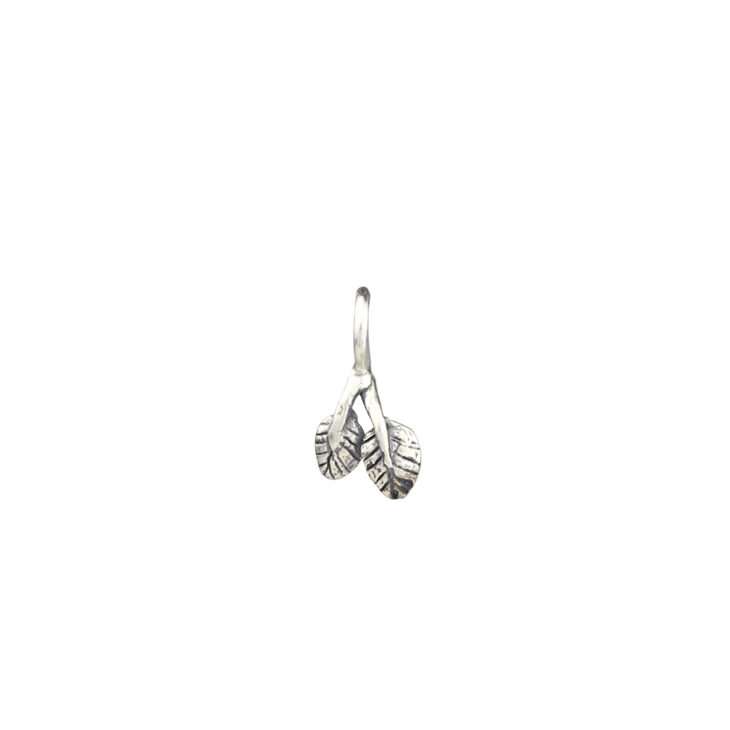Tiny Silver Tea Leaf Charm