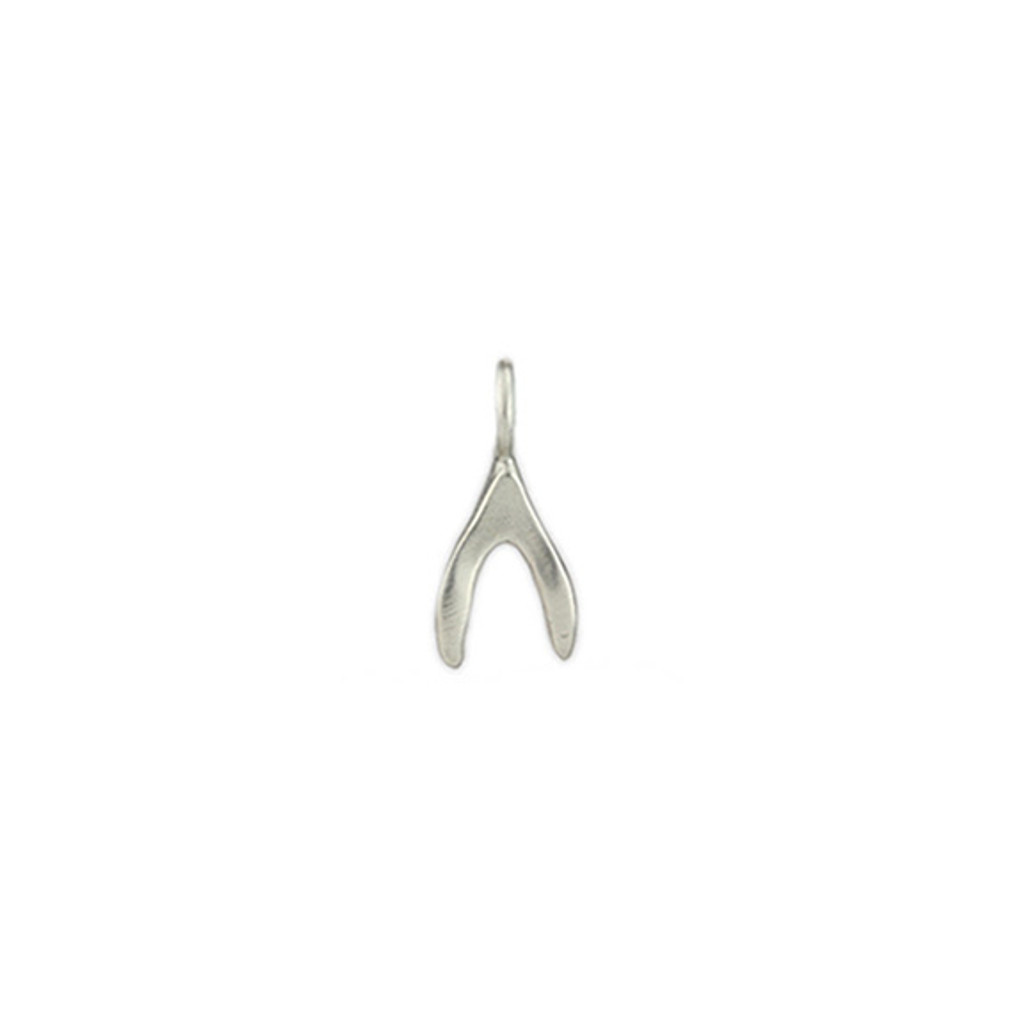 Tiny Silver Wishbone Charm