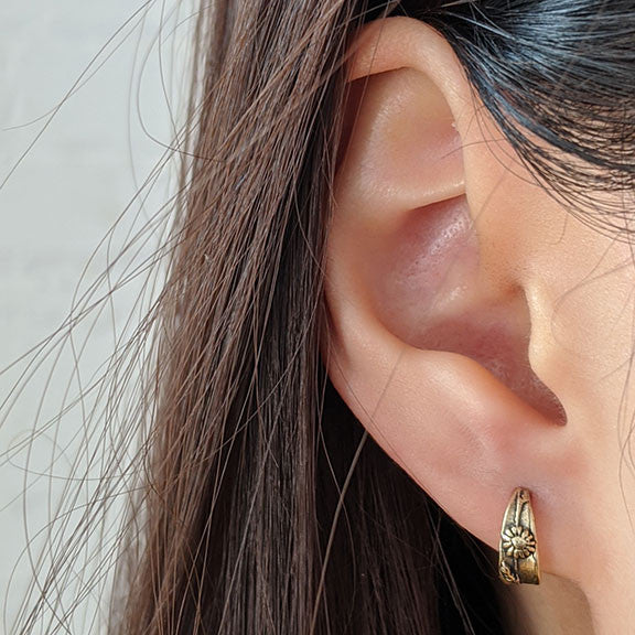 Bronze Daisy Huggy Earring