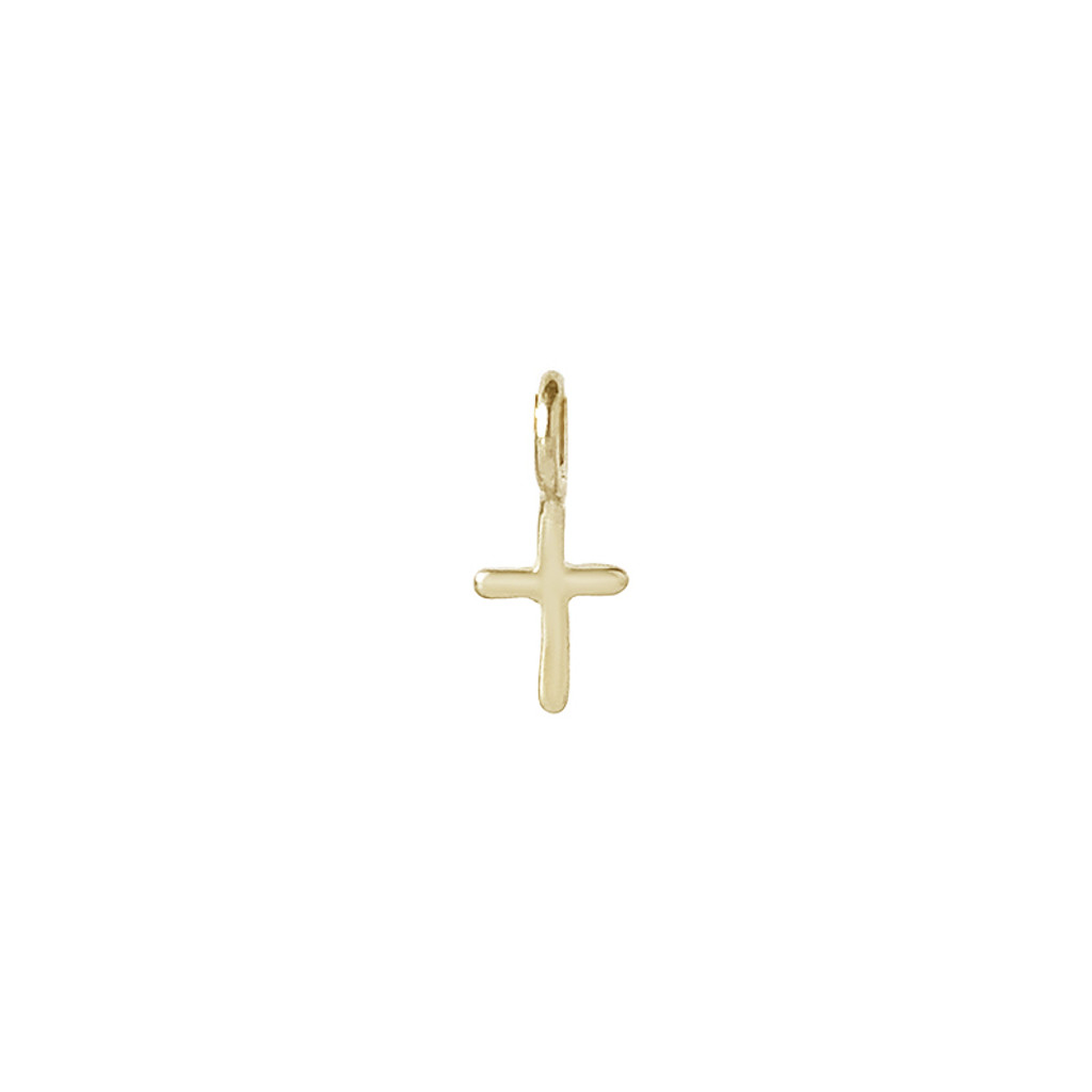 Tiny Bronze Cross Charm