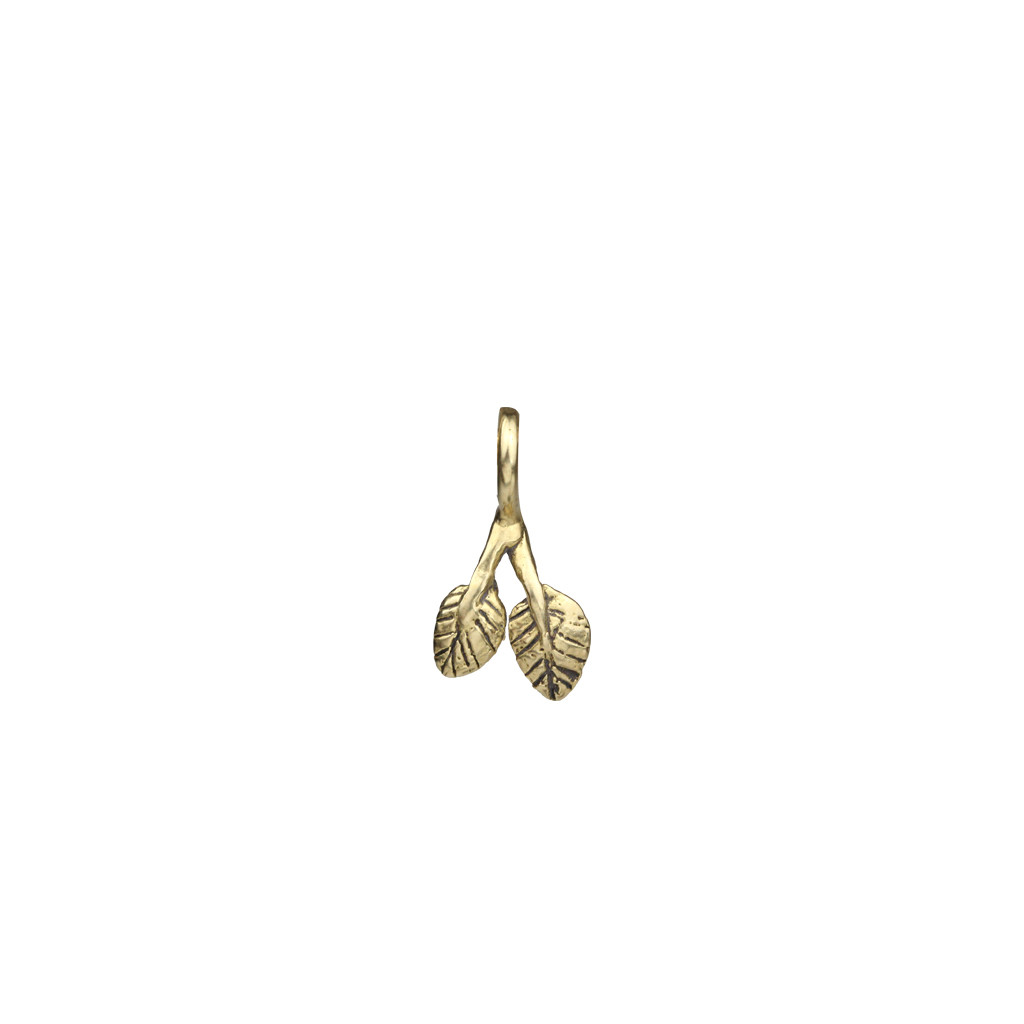 Tiny Bronze Tea Leaf Charm