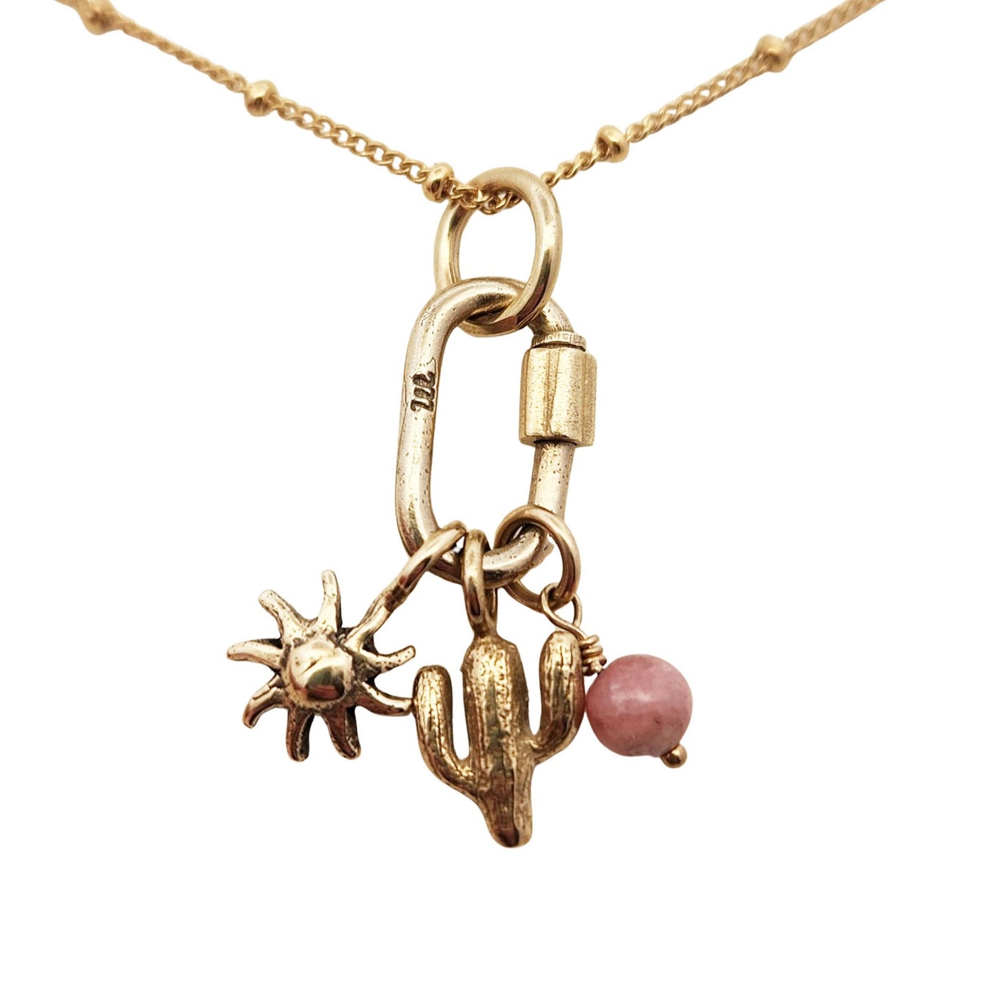 Sun, Cactus & Opal Charm Necklace