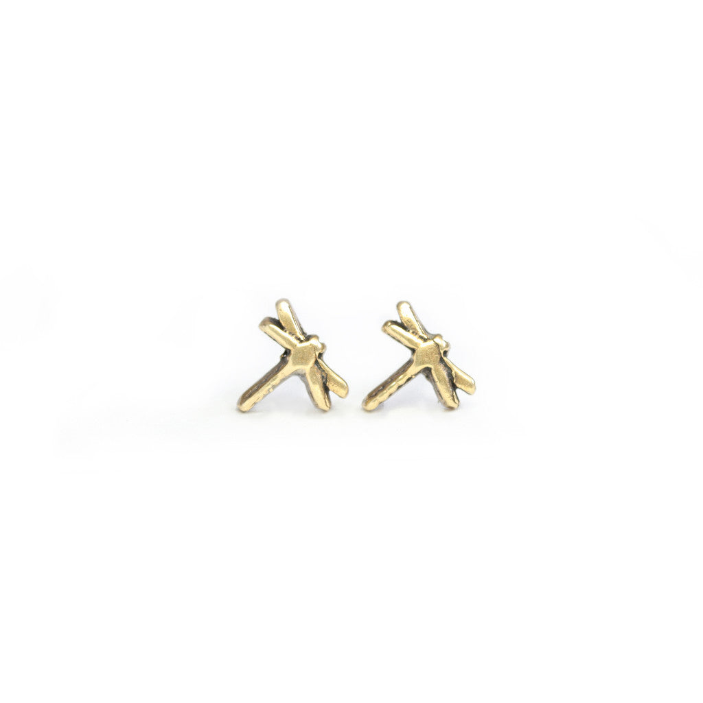 Bronze Dragonfly Stud Earrings