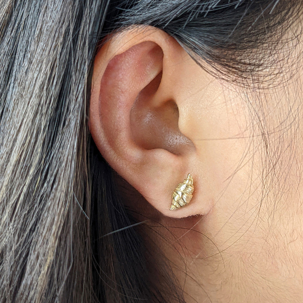 Bronze Croissant Stud Earrings