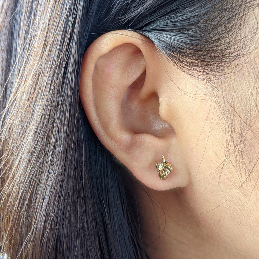 Bronze Strawberry Stud Earrings