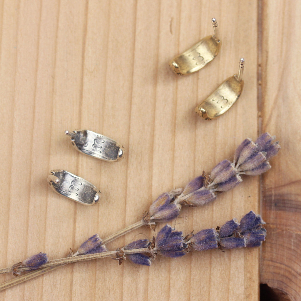 Silver Lavender Huggy Earrings