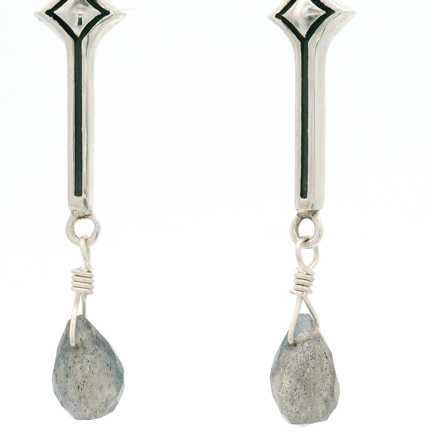 Sterling Silver Labradorite Baluster Earrings