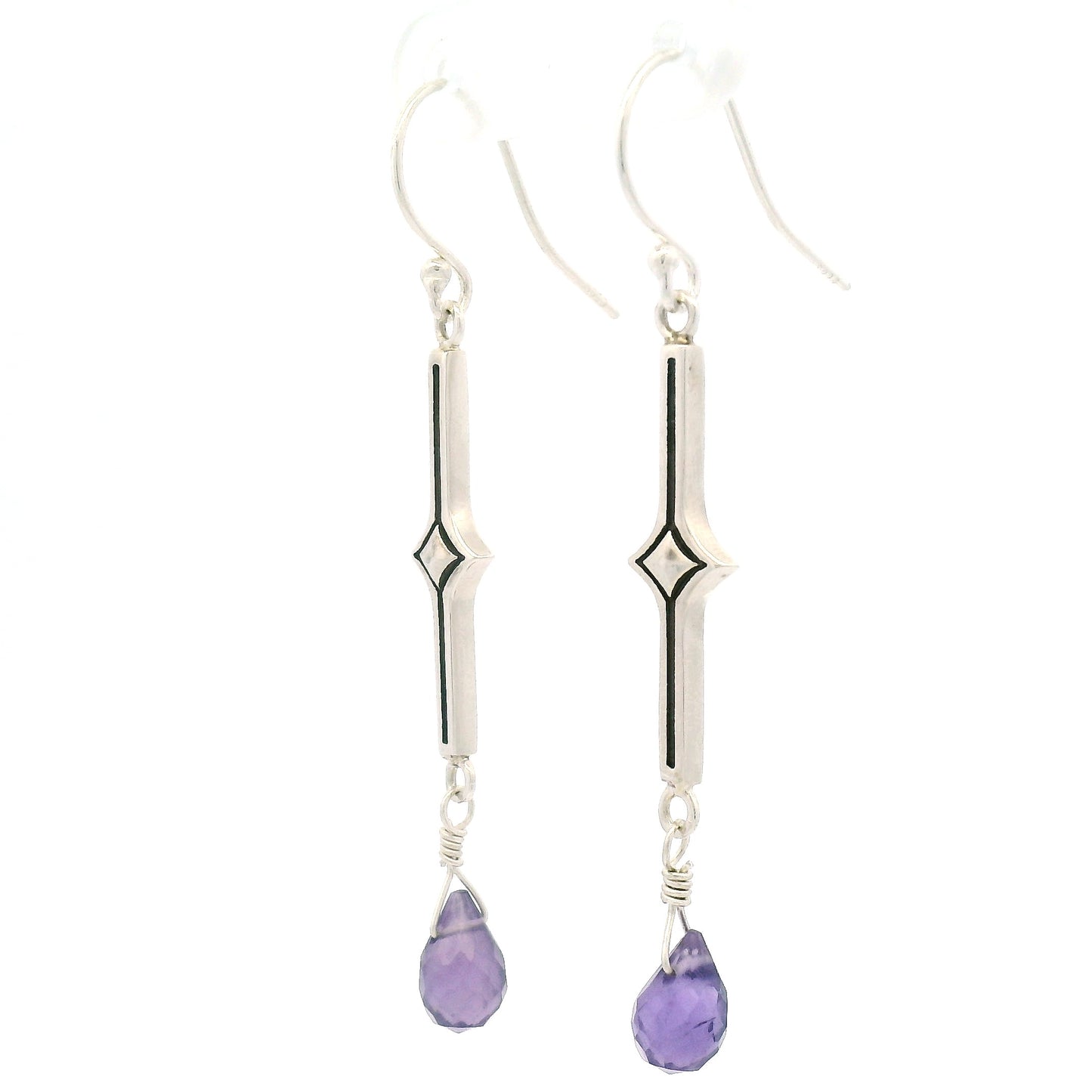 Sterling Silver Amethyst Baluster Earrings