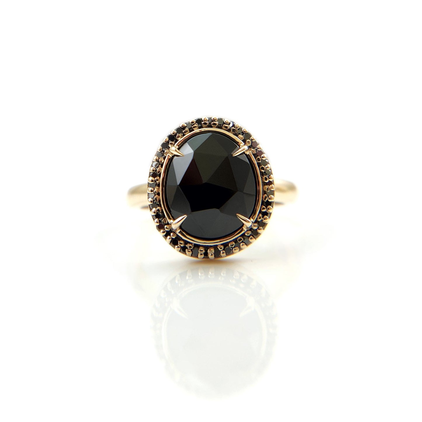 Black Spinel Engagement Ring
