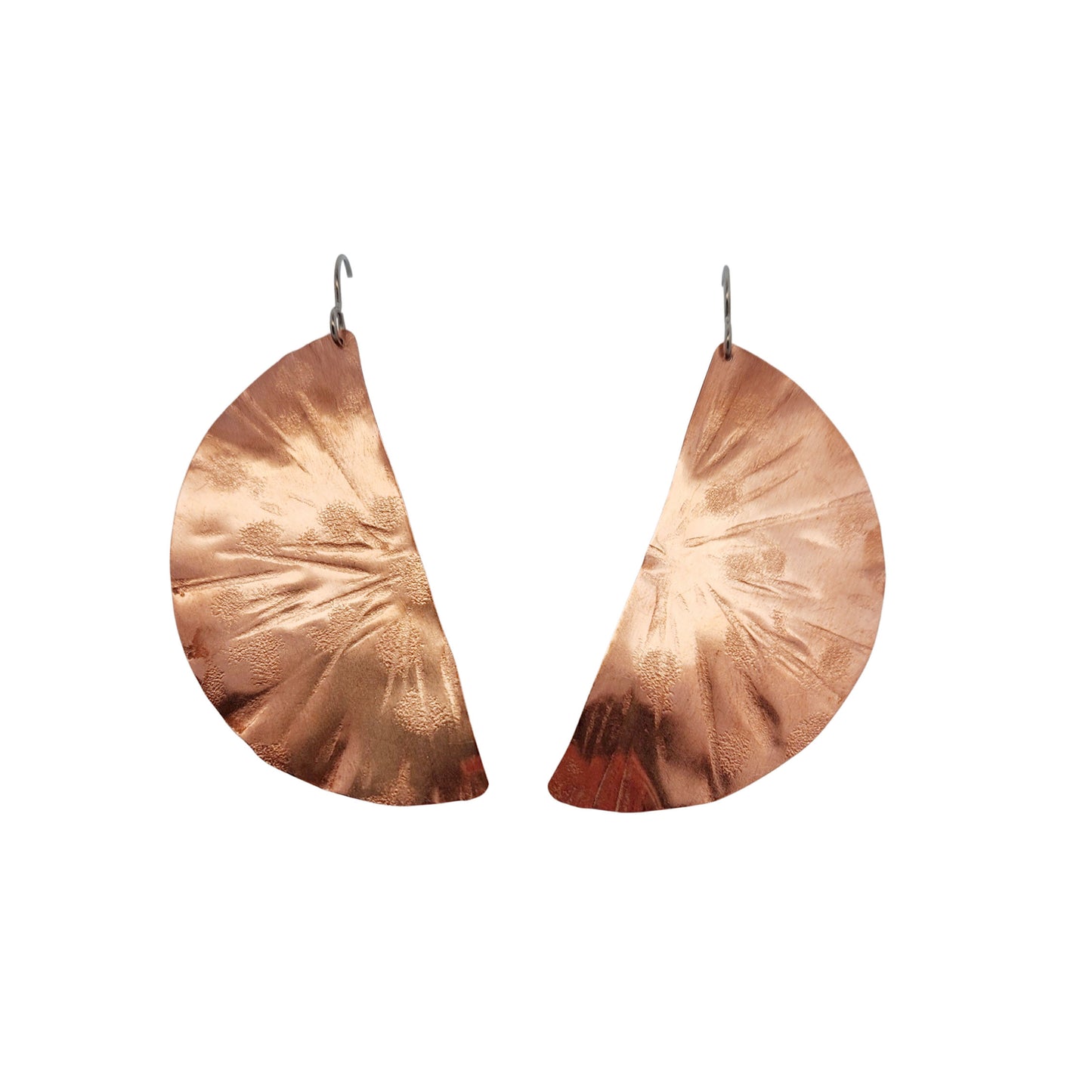 Copper Orange Slice Earrings