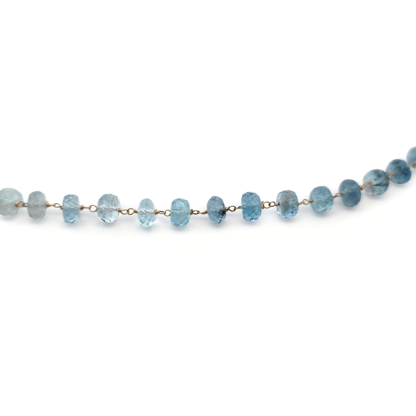 Faceted Aquamarine Beaded Bracelet