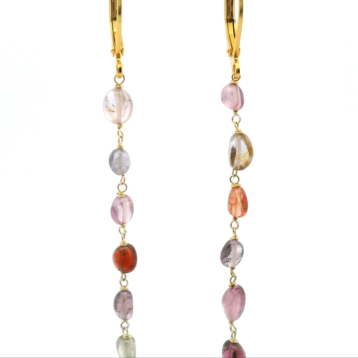 Spinel Long Drop Earrings