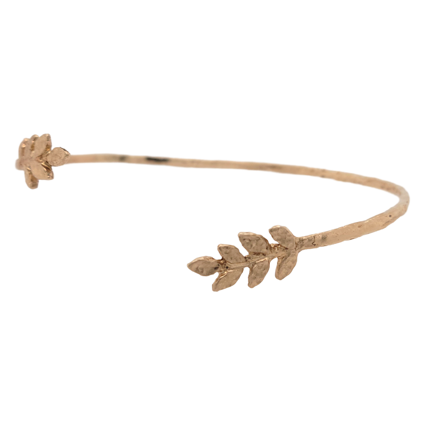 14k Yellow Open Leaf Bangle