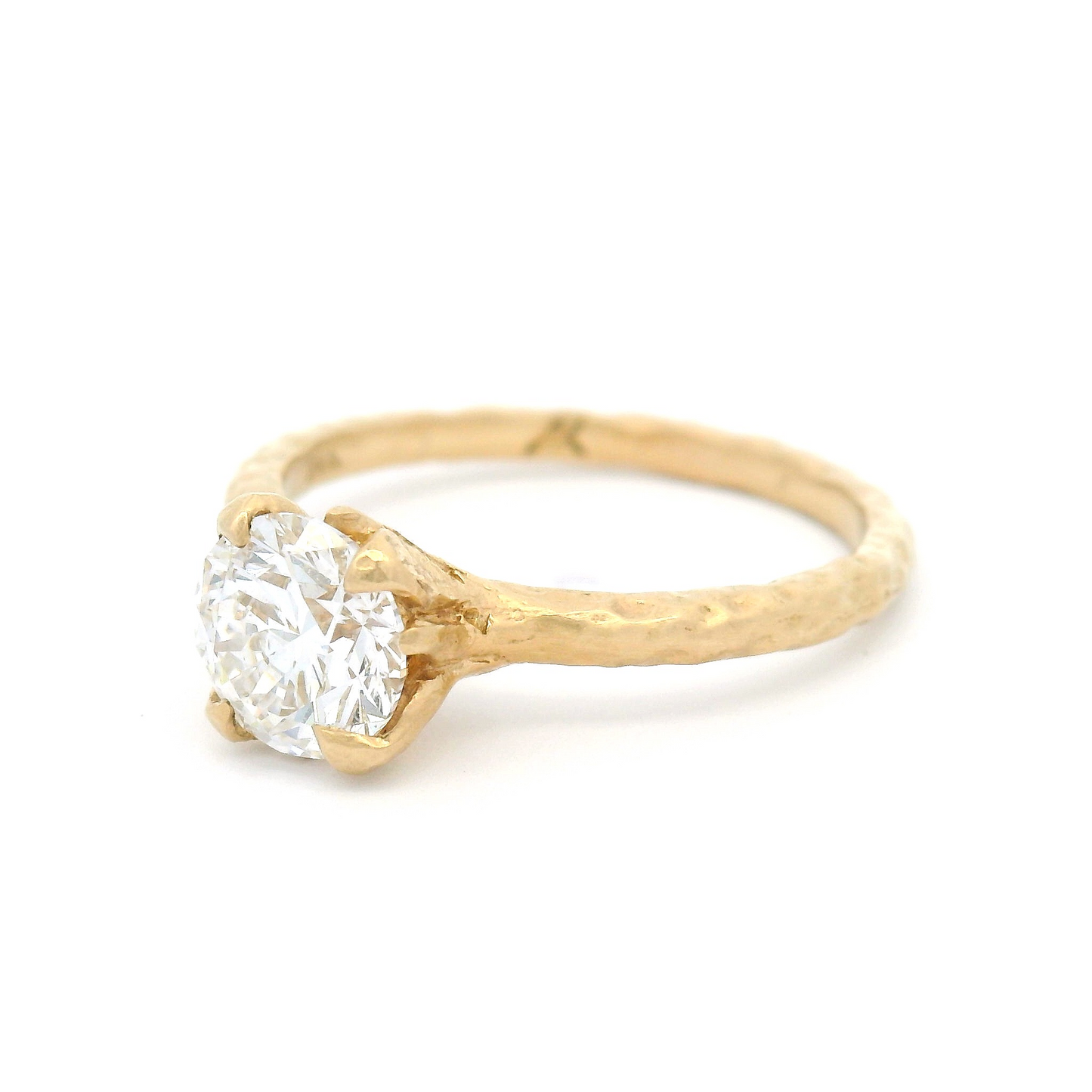 14k Yellow Organic Solitaire with 0.97ct Lab-Grown Diamond
