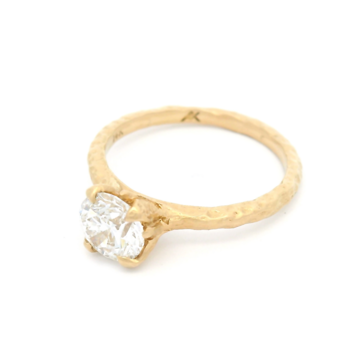 14k Yellow Organic Solitaire with 0.97ct Lab-Grown Diamond