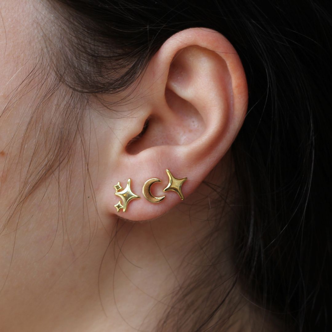 Small Gold Star Sparkle Studs