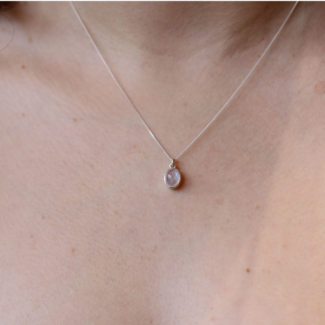 Small Oval Moonstone Necklace