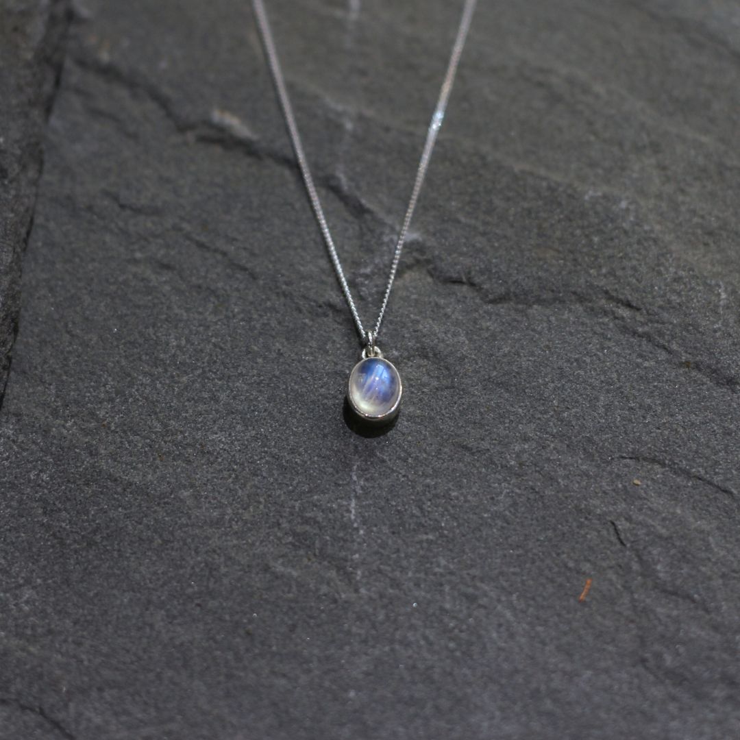 Small Oval Moonstone Necklace