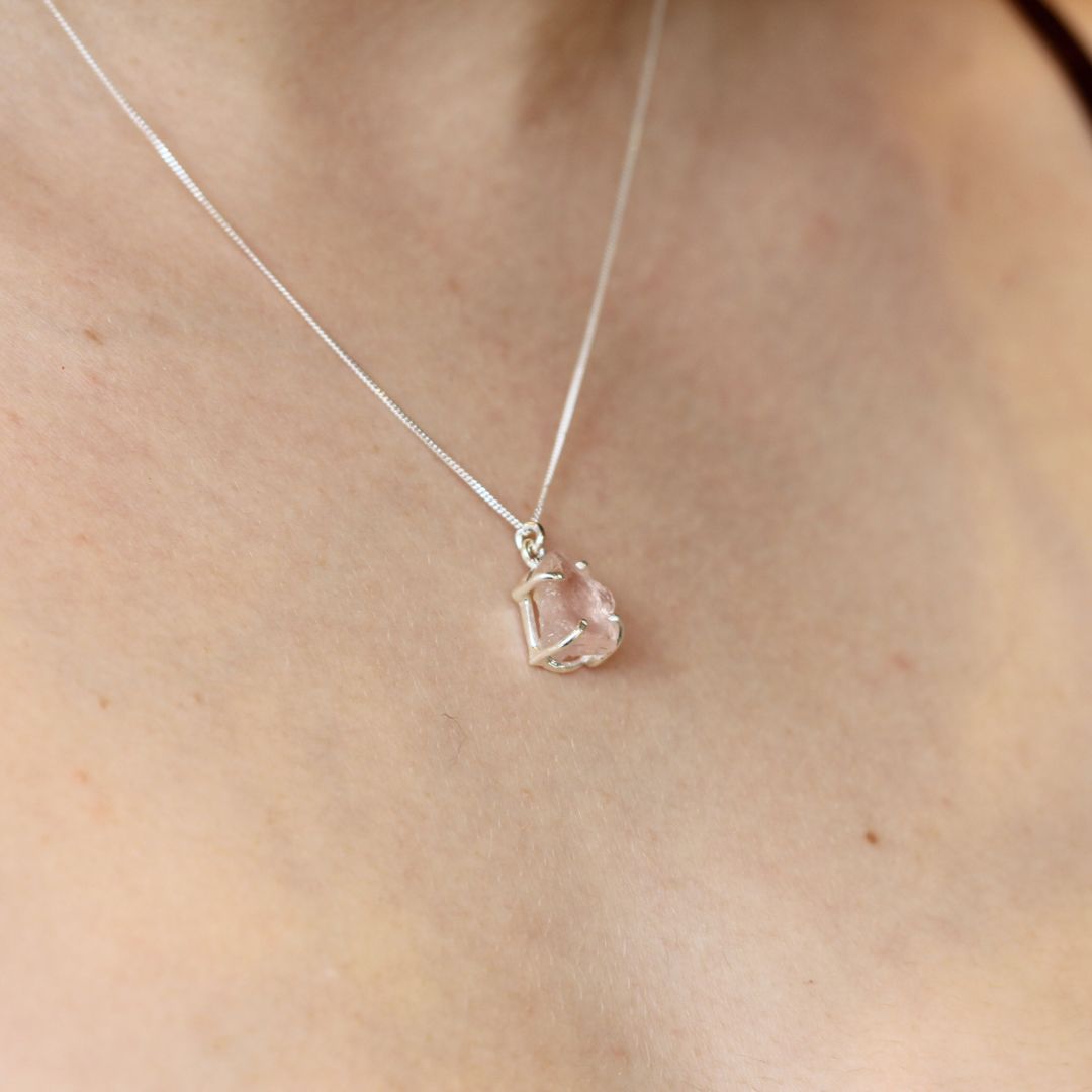 Rough Rose Quartz Necklace