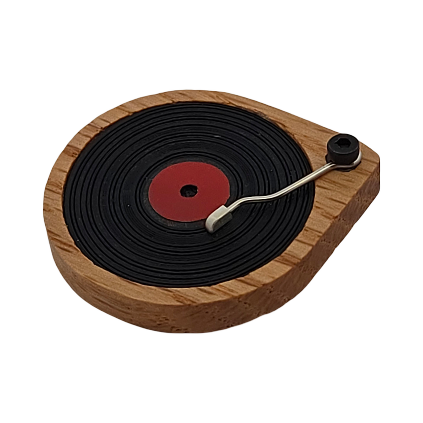 Light Red Record Player Brooch