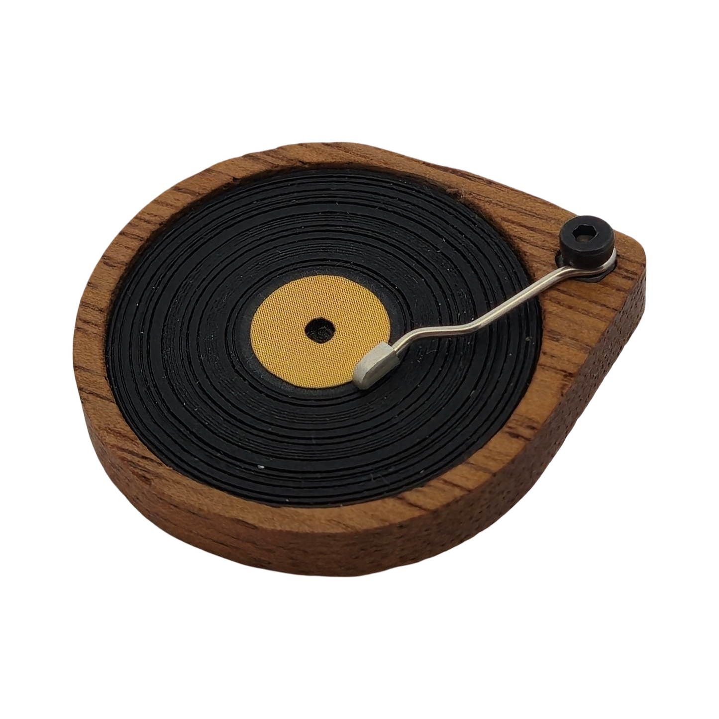 Yellow Record Player Brooch