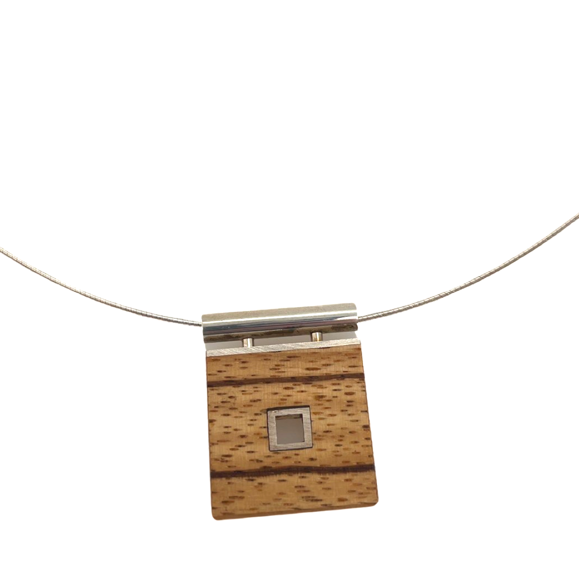 Zebrawood Square Necklace