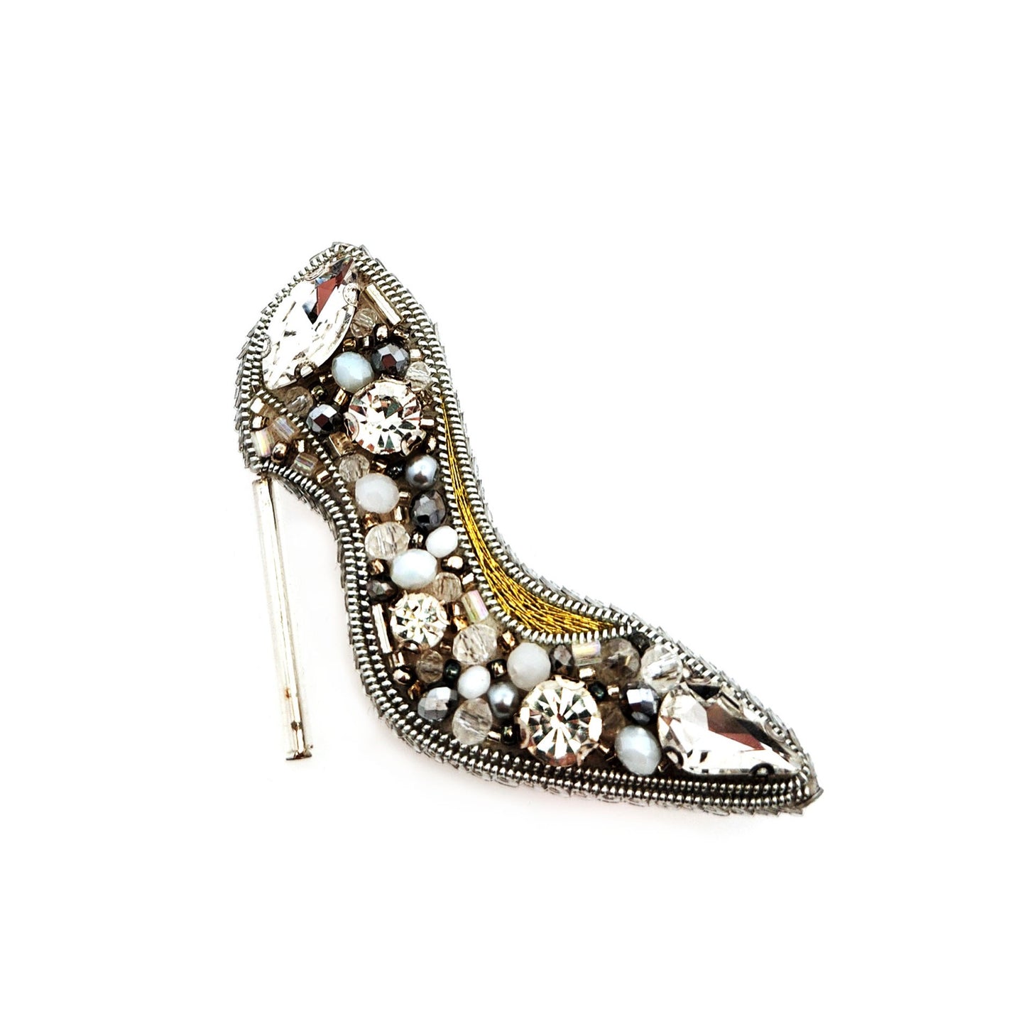 High Heel Beaded Brooch