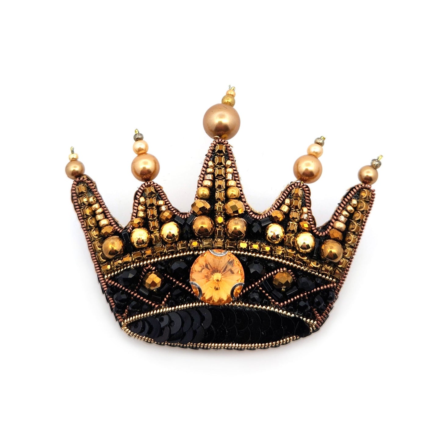 Gold Crown Brooch