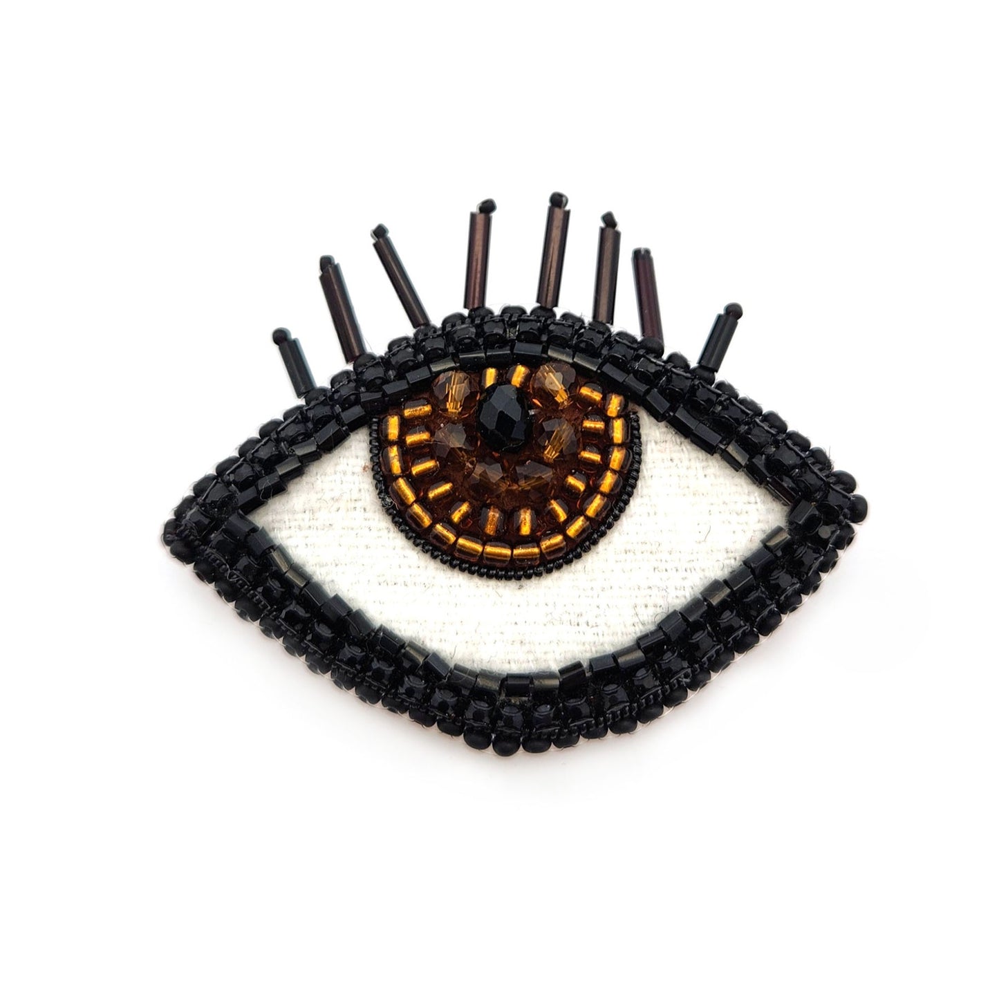 Beaded Eye Brooch