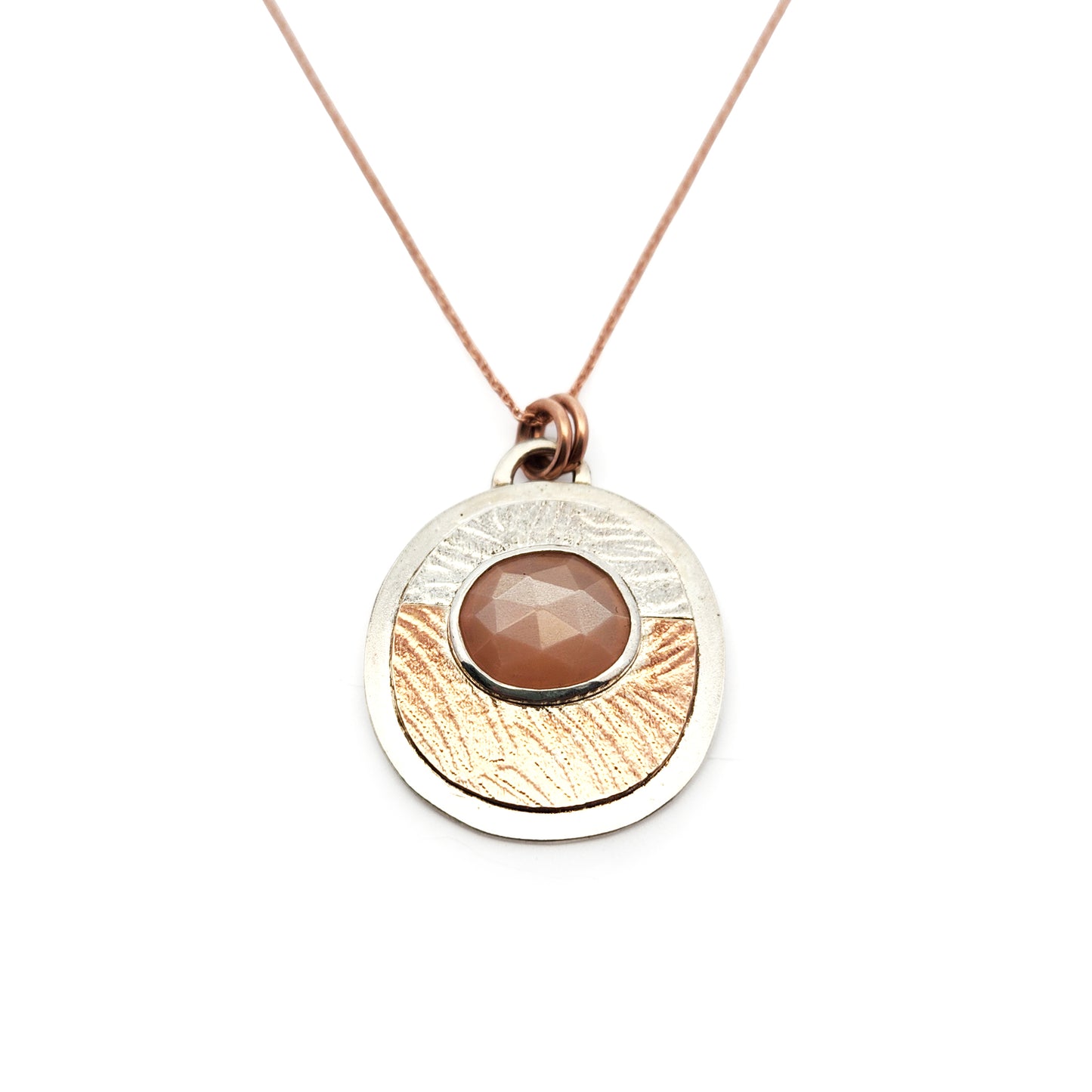 2 Tone Peach Moonstone Necklace