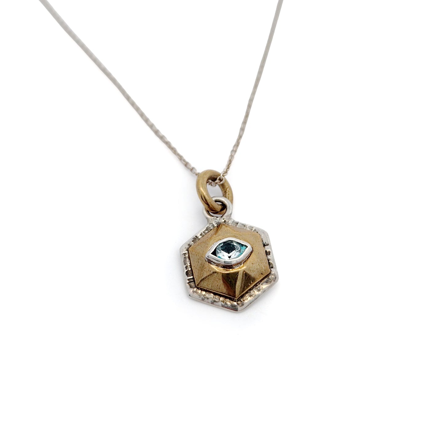 2 Tone Topaz Hexagon Pendant