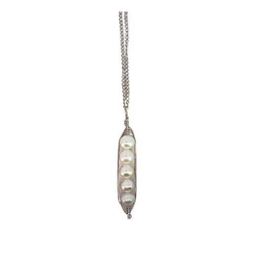 5 Pearl Pea Pod Pendant