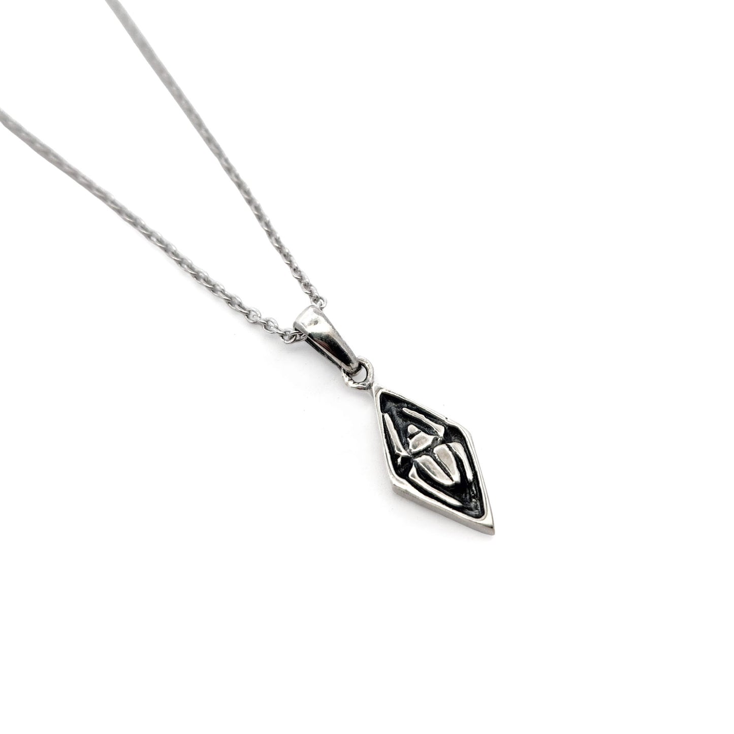 Double-Sided Beetle & Snake Diamond-Shape Pendant