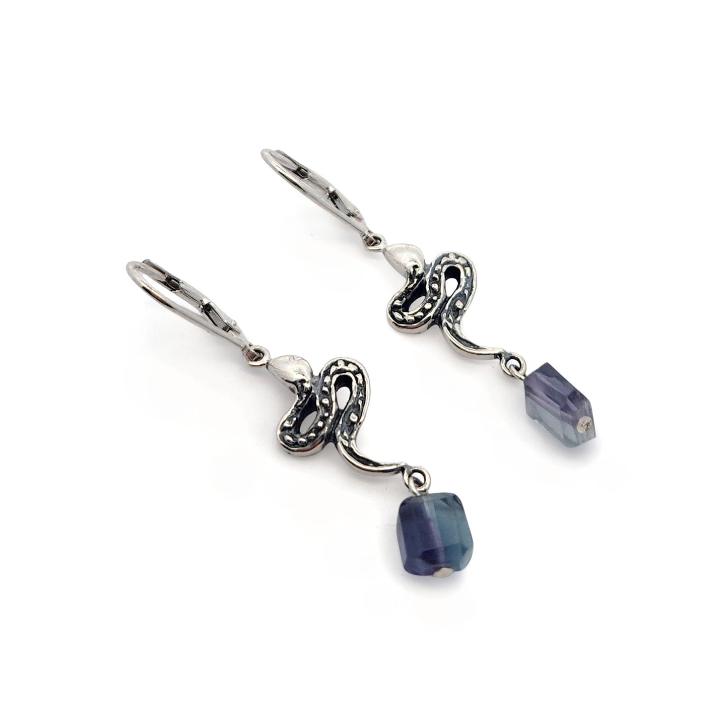 Snake & Fluorite Drop Earrings