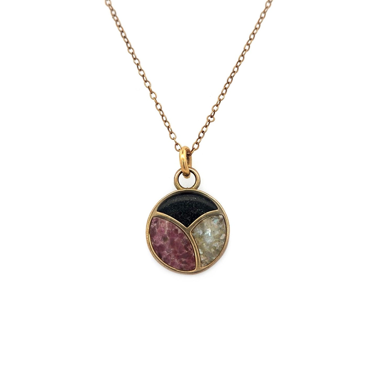 Mini Petal Crushed Gemstone Pendant