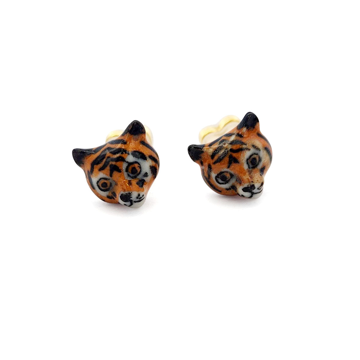 Porcelain Tiger Studs