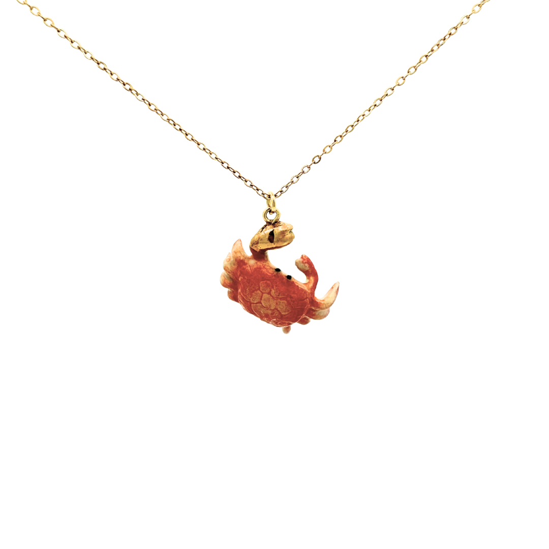 Porcelain Crab Pendant