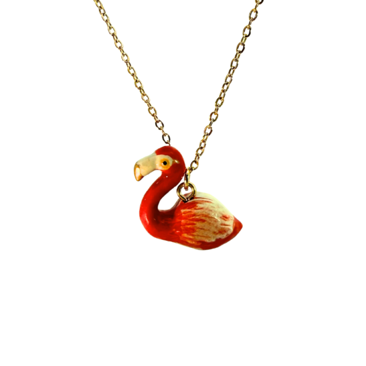 Porcelain Flamingo Pendant