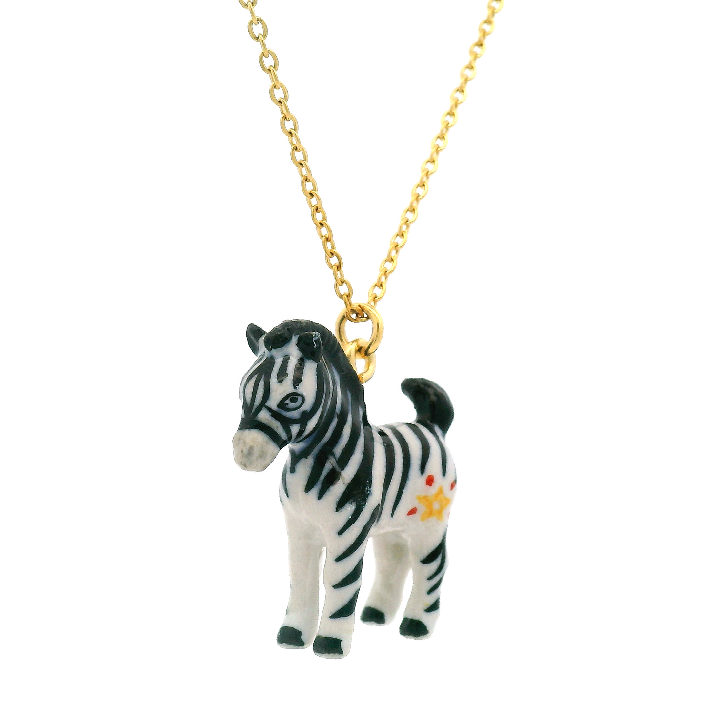 Porcelain Zebra Pendant