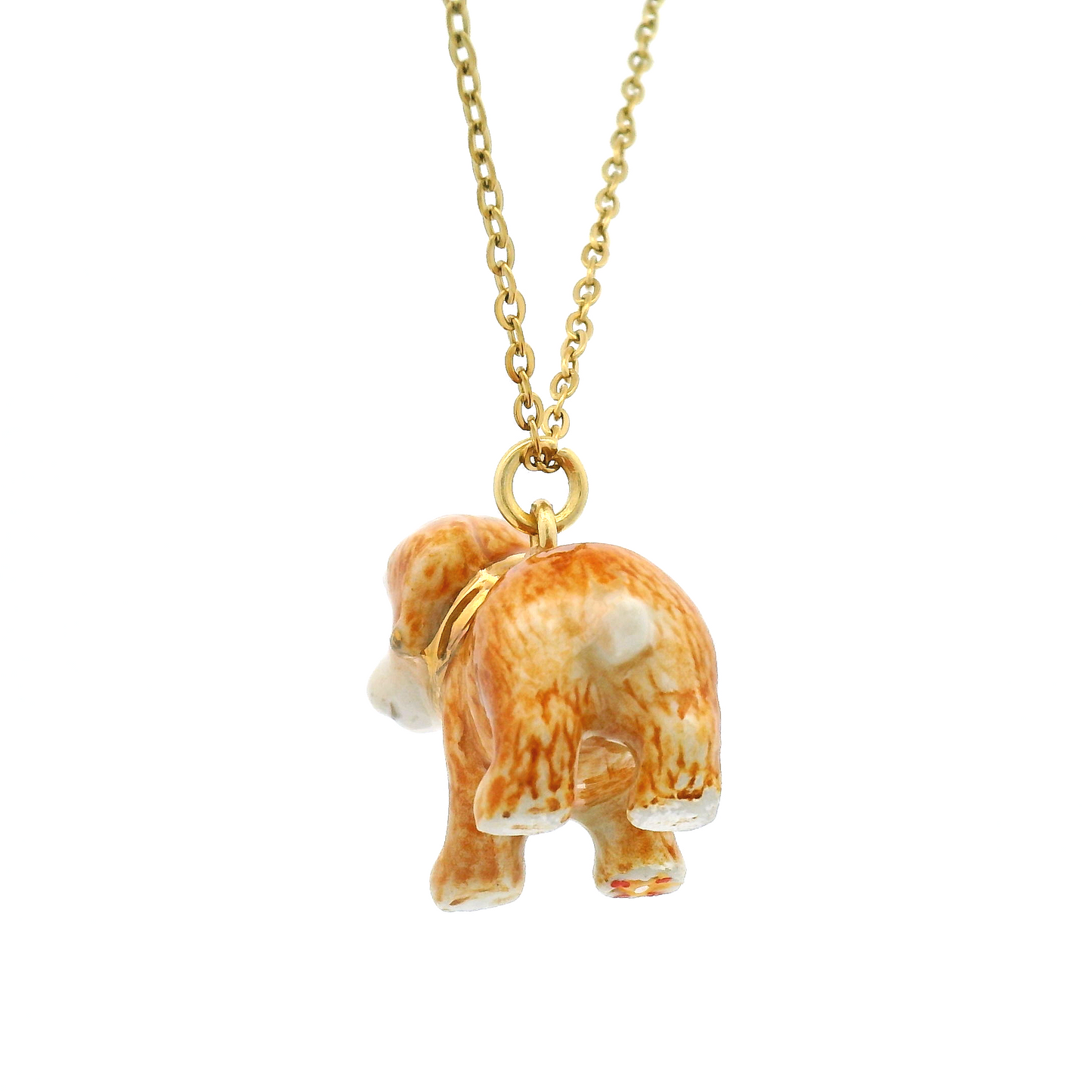 Porcelain Golden Retriever Puppy Pendant